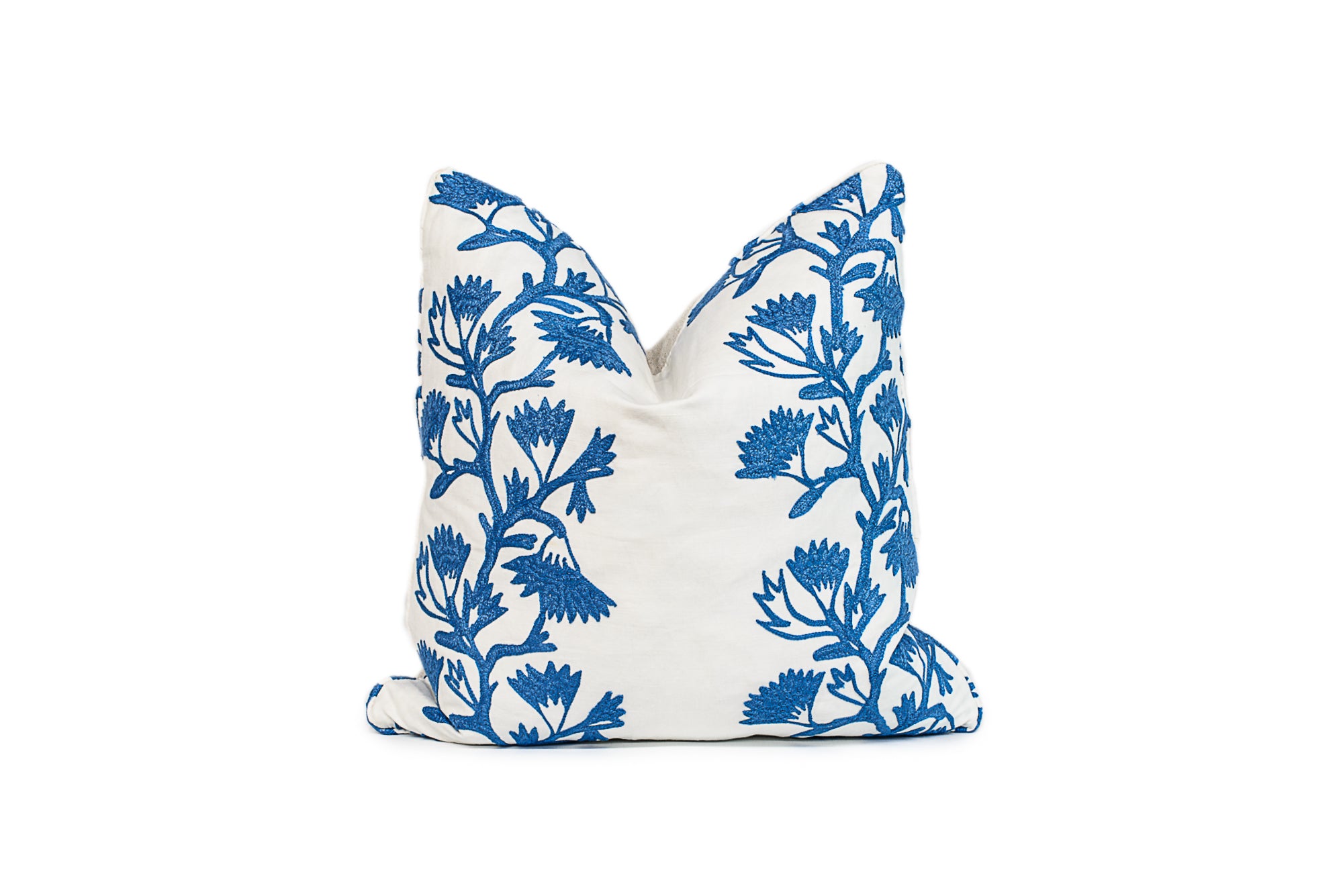 Blue Embroidered Pillow