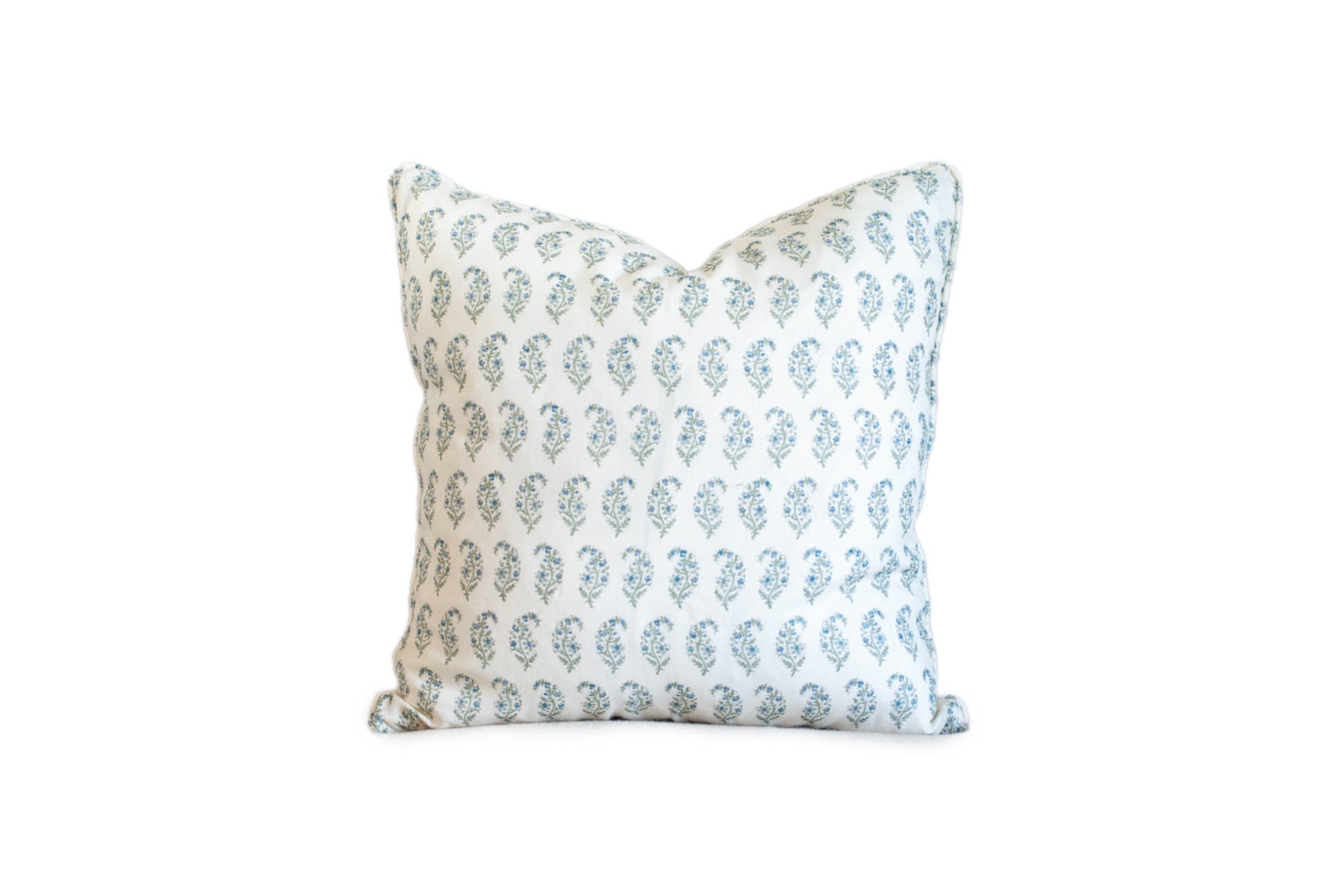Blue and Green Paisley Throw Pillow