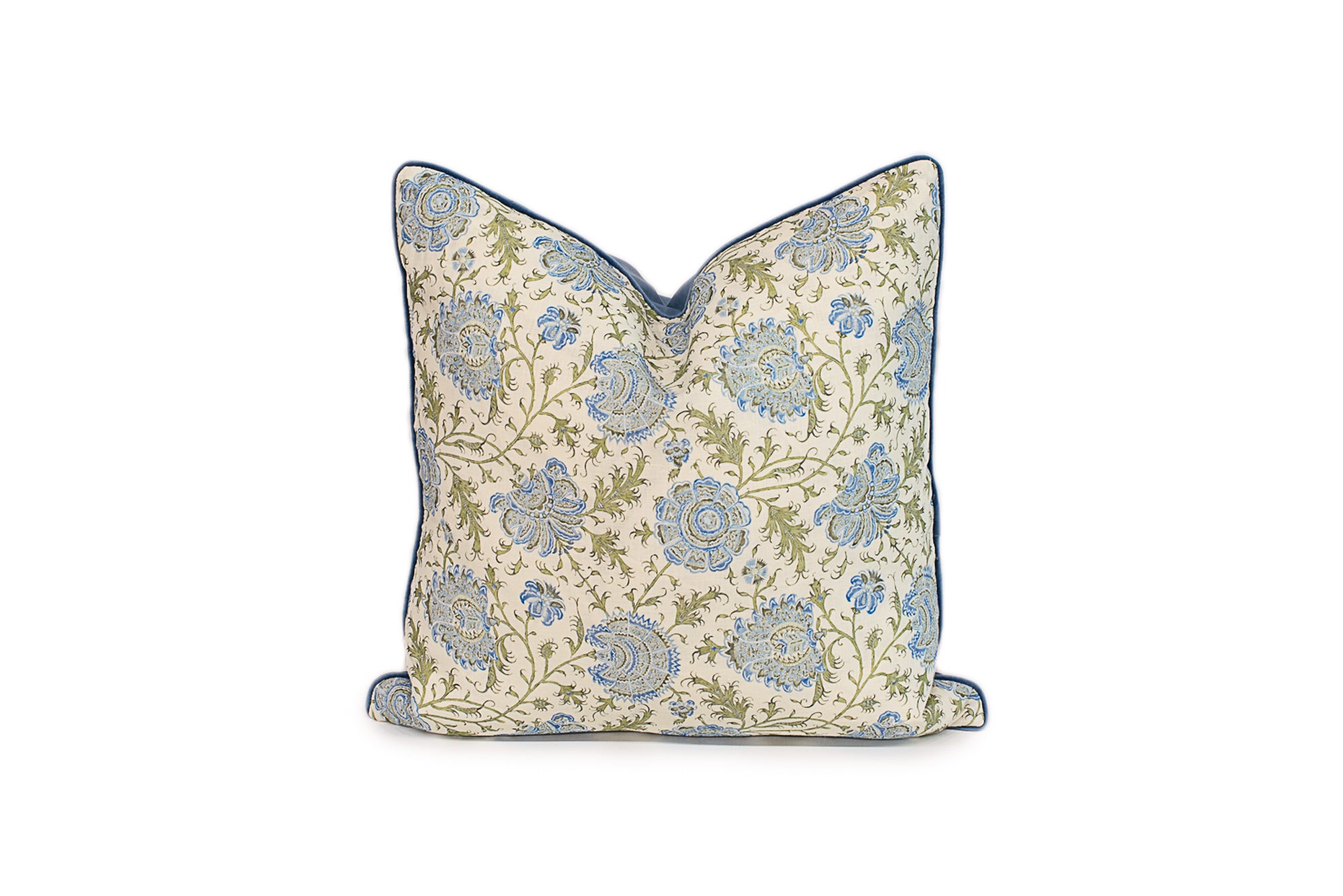 Blue and Green Floral Linen