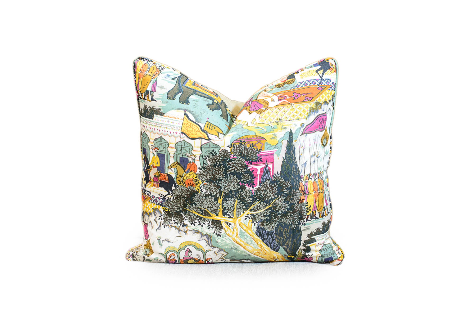 Multi Color Garden Throw Pillow