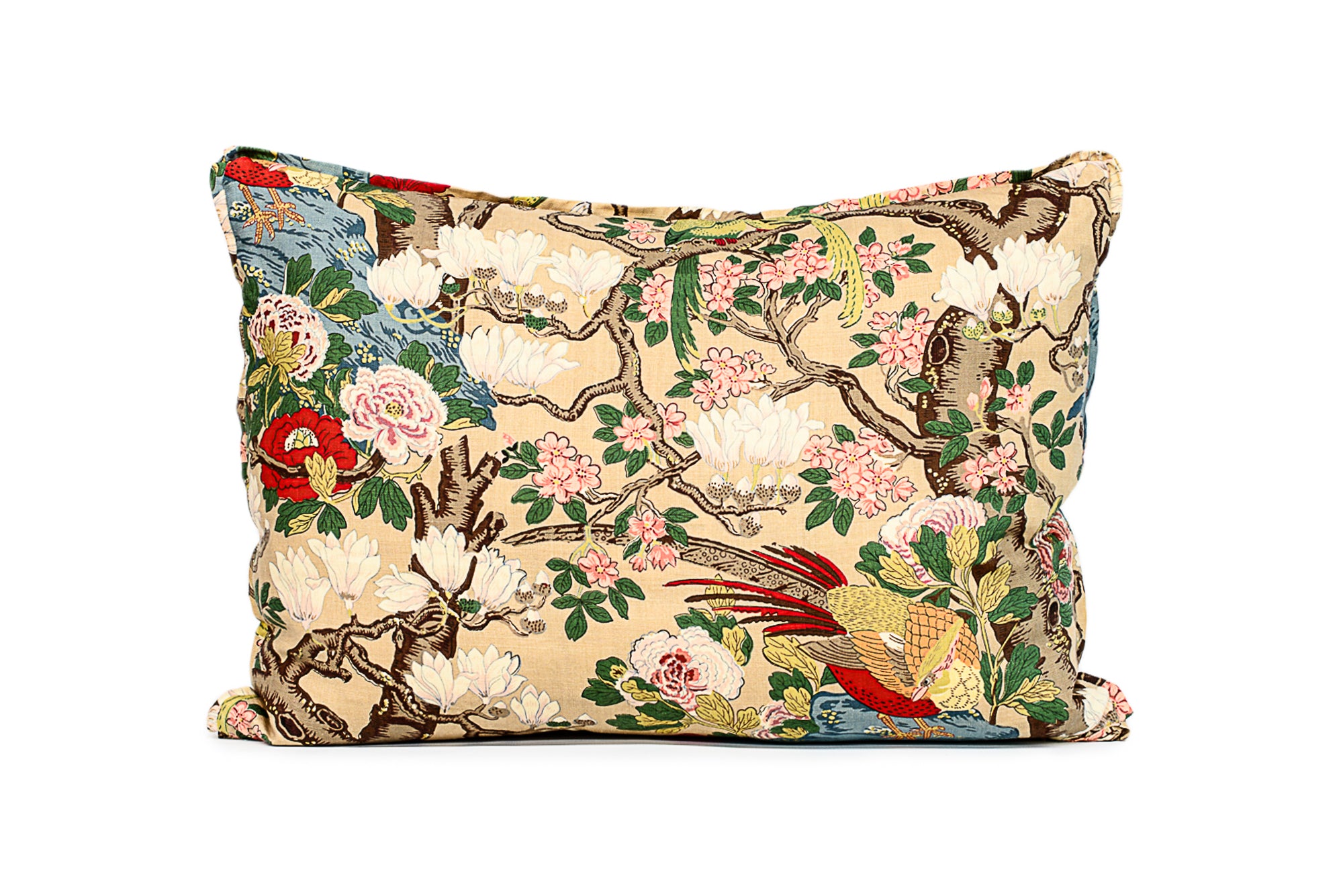 English Green and Pink Floral King Euro
