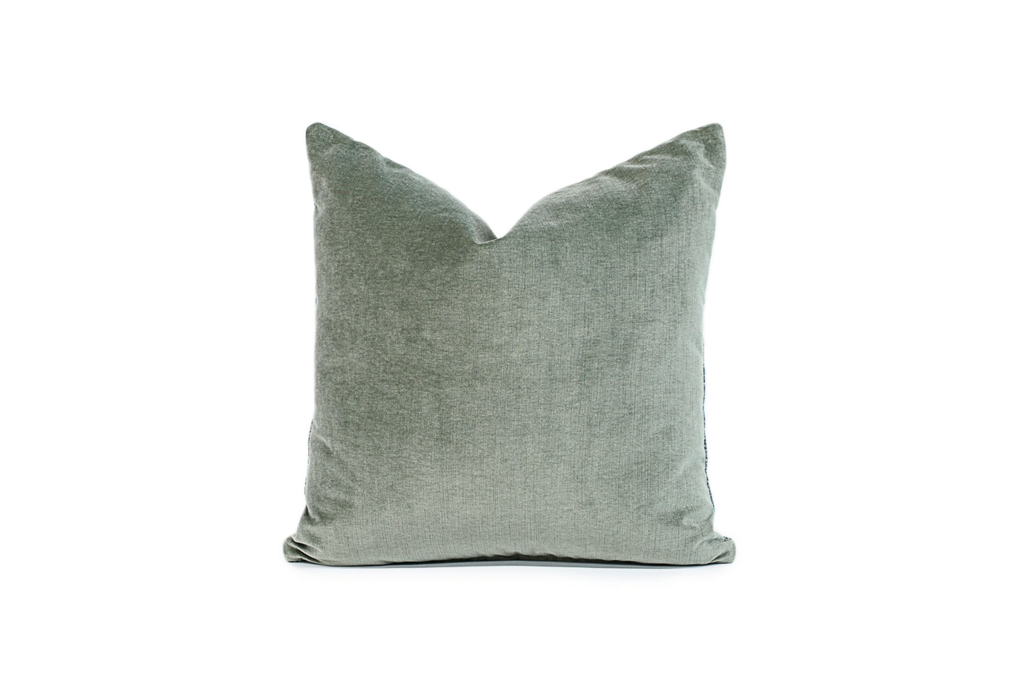 Green Washed Velvet Throw Pillow
