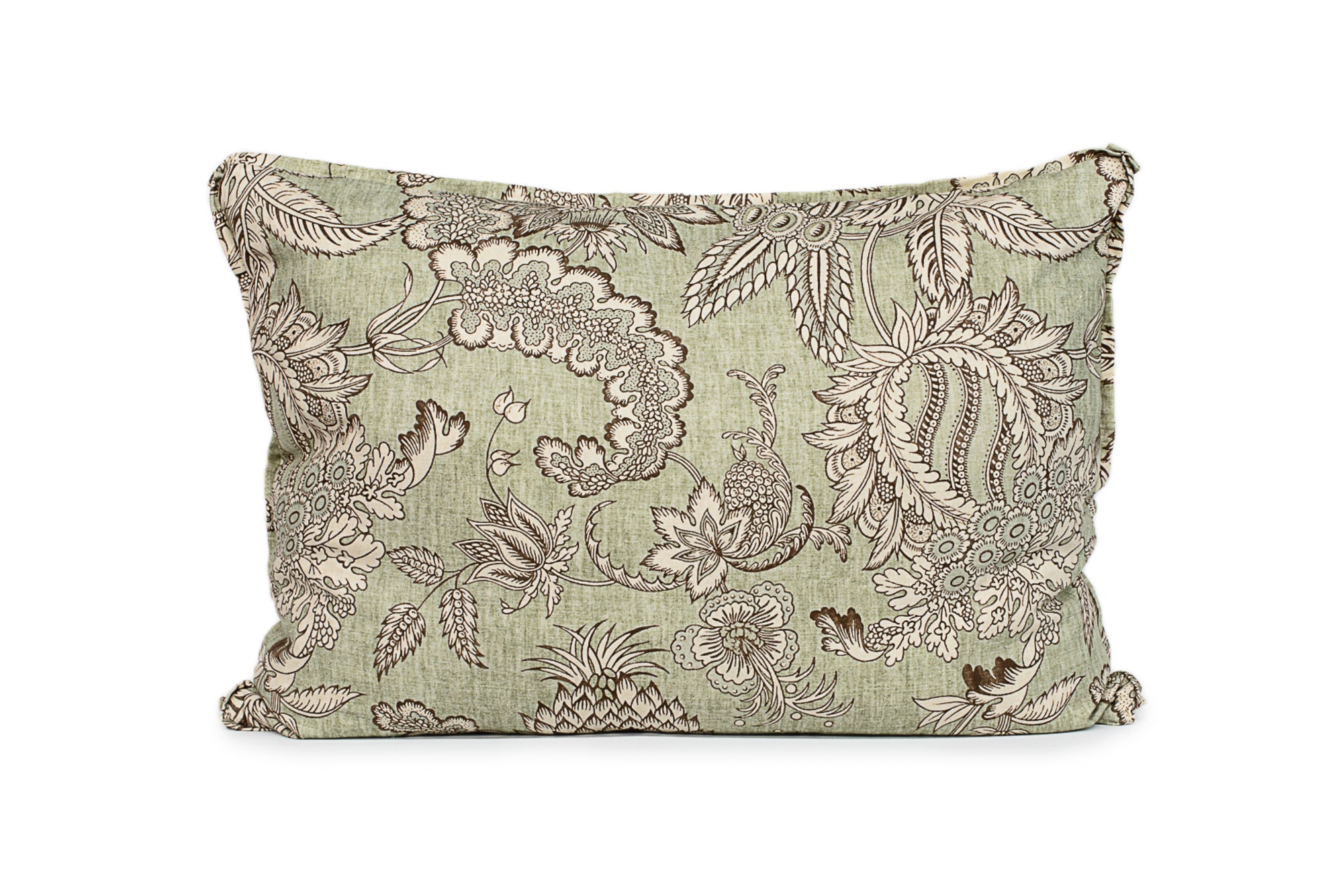 Brown and Green Floral King Euro