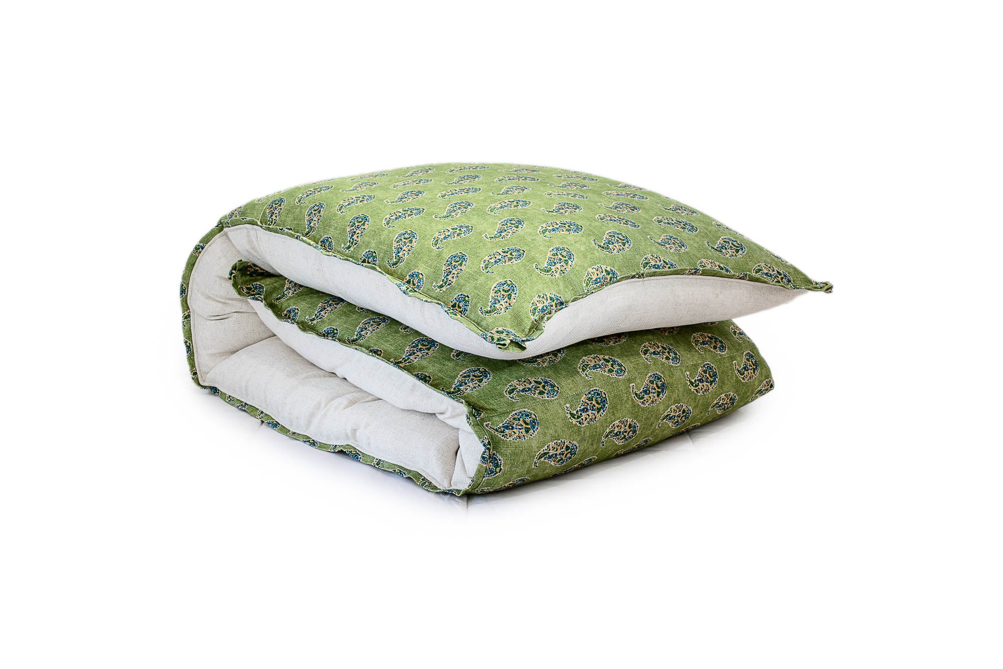 Petite Duvet in Green Paisley
