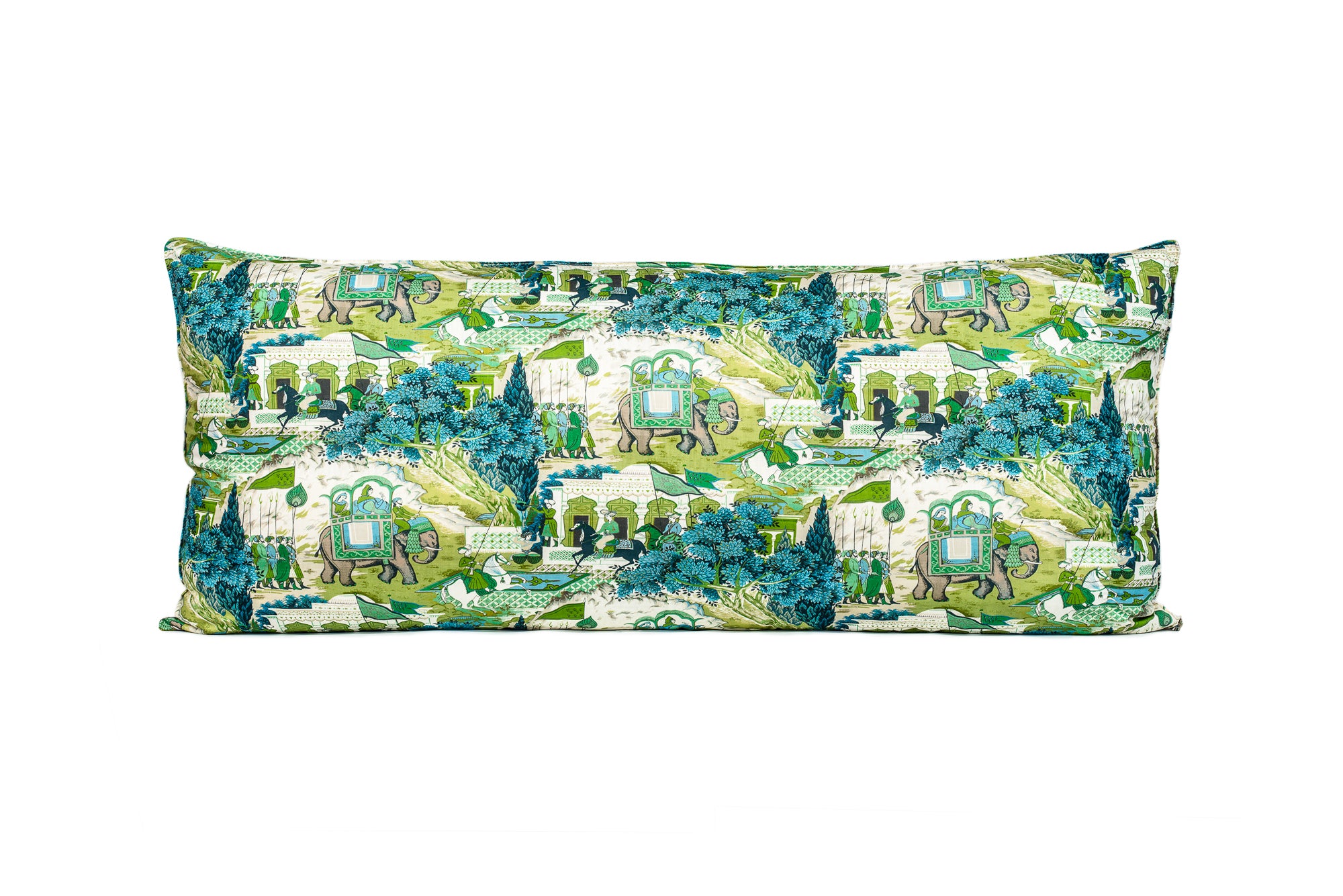 Blue and Green Garden Headboard Pillow