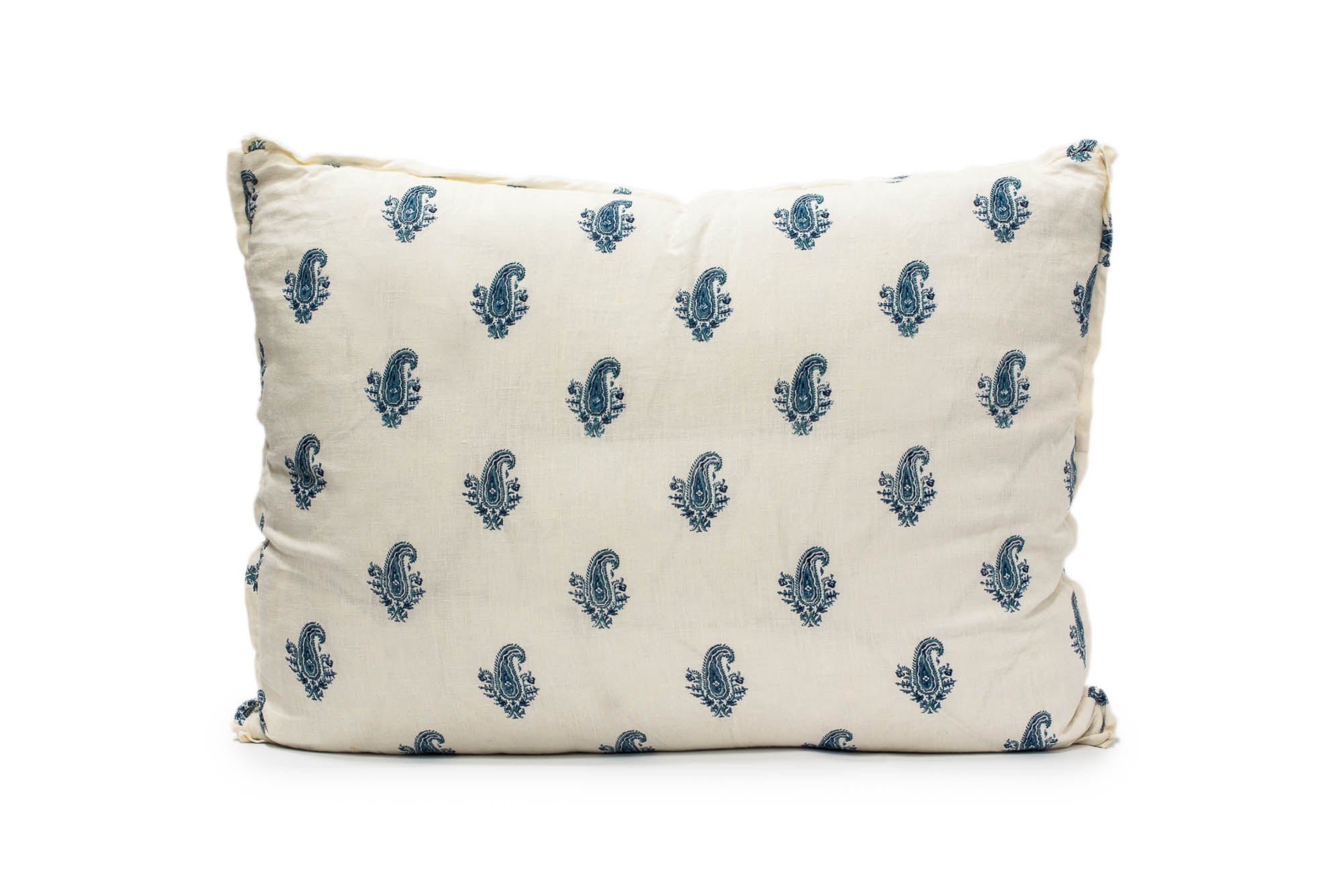 Linen Navy Paisley King Euro