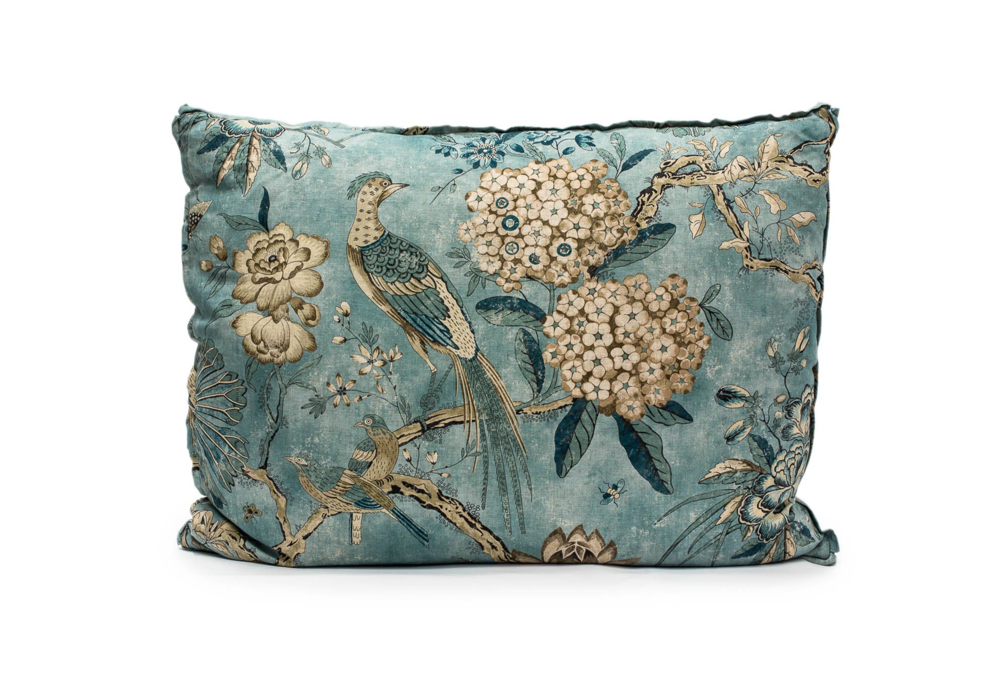 Light Blue Pheasant Floral King Euro