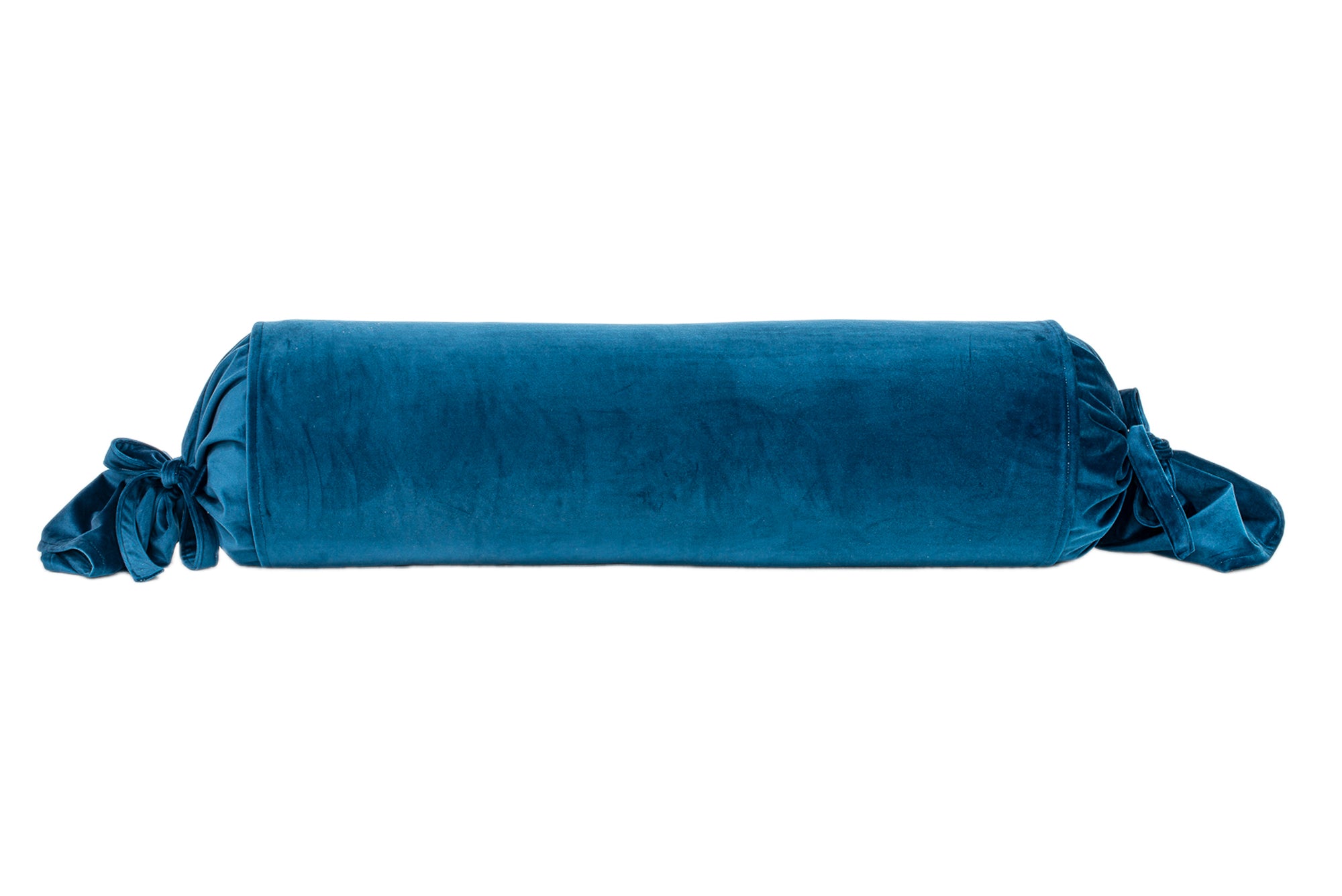 Navy Velvet Bolster with Ties