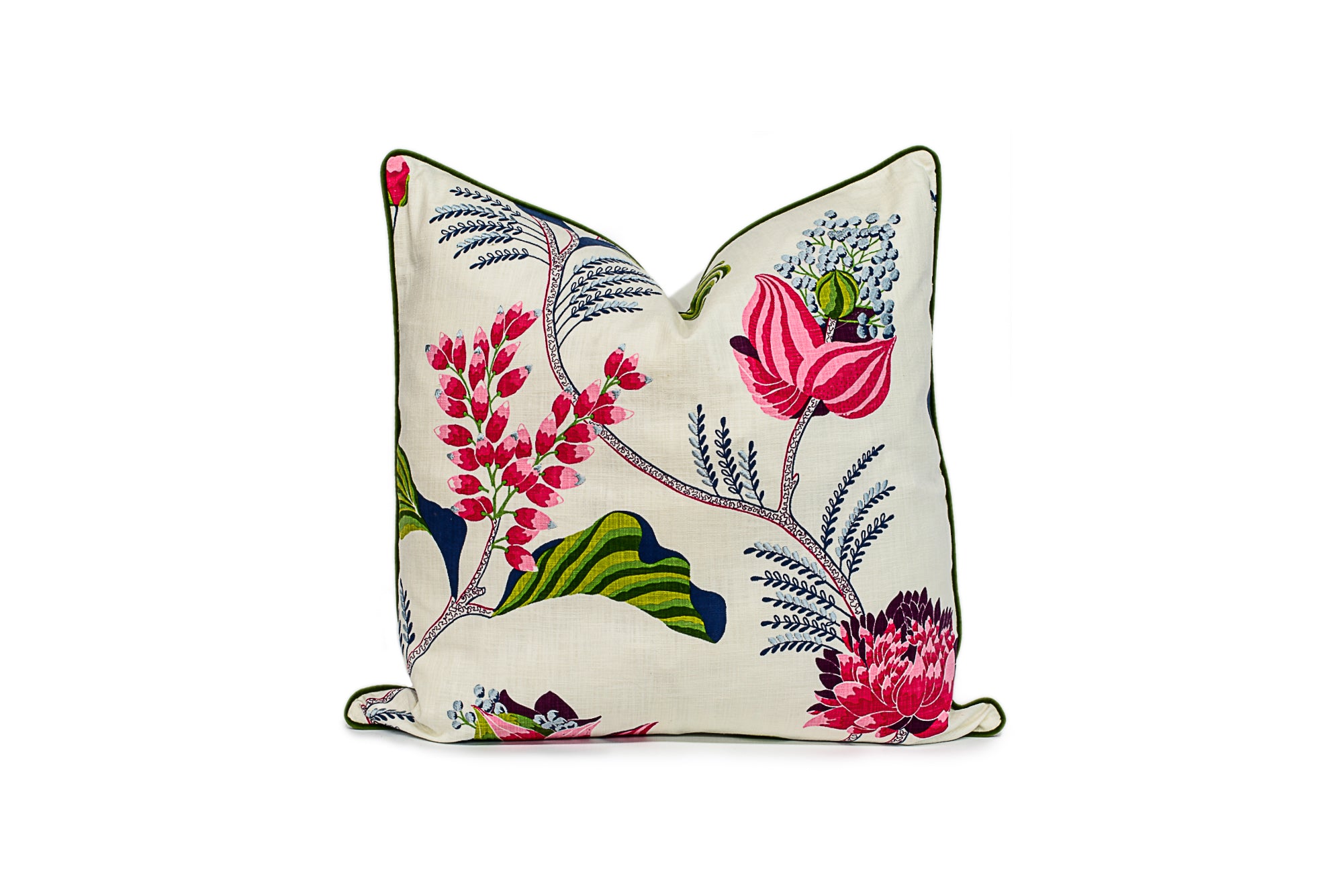 Embroidered Floral Throw Pillow