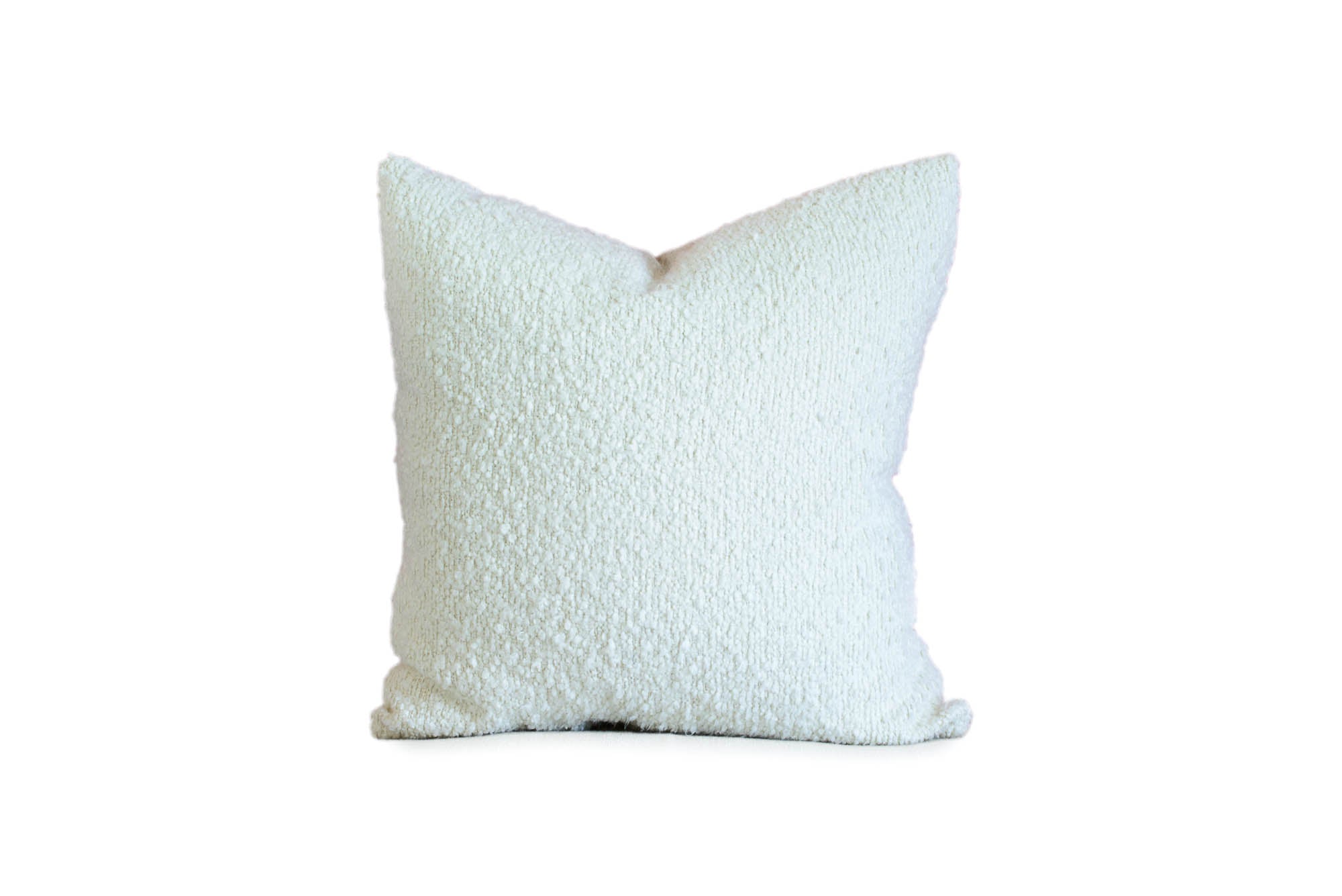 White Soft Boucle Throw Pillow