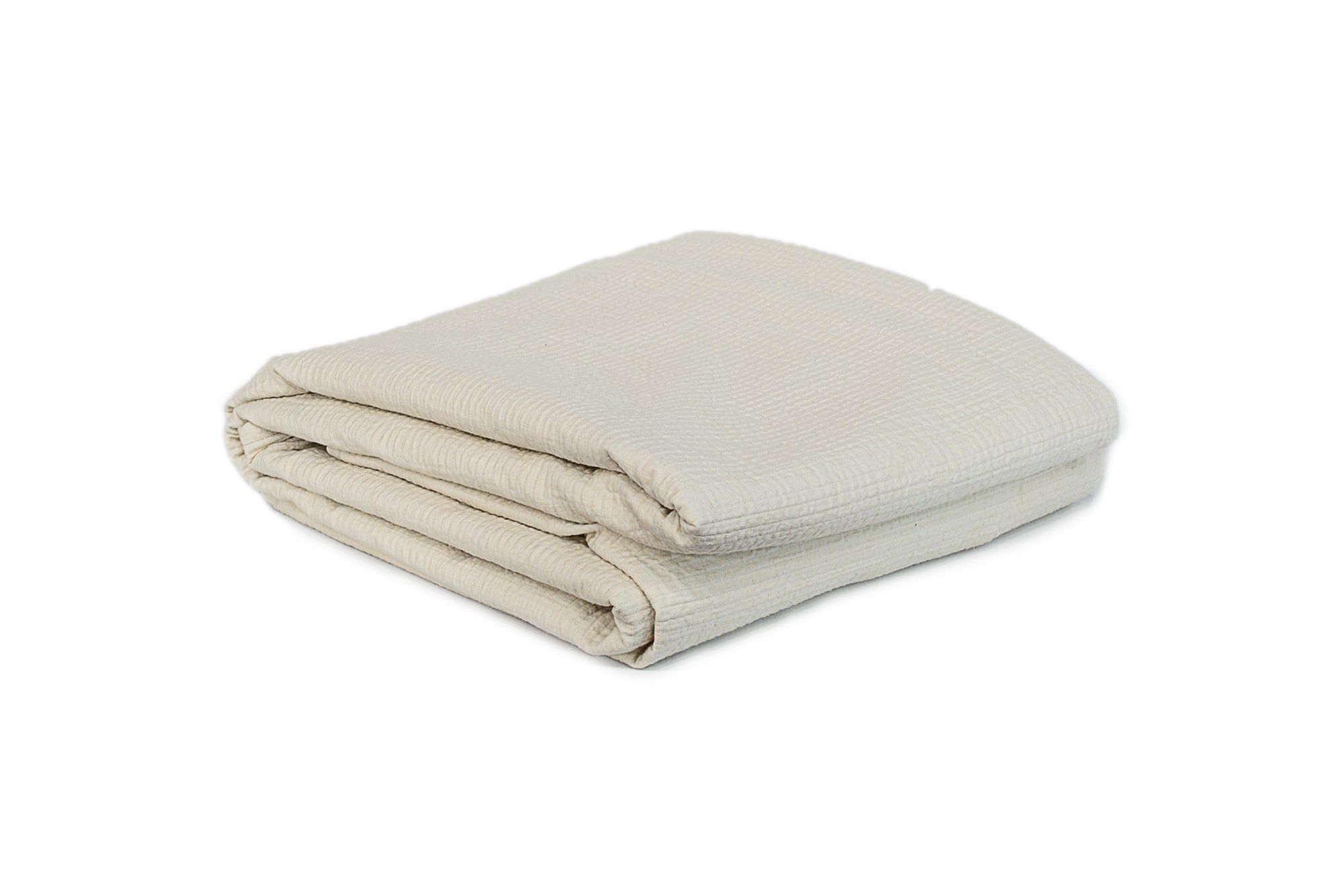 Cream Cotton Textural Coverlet