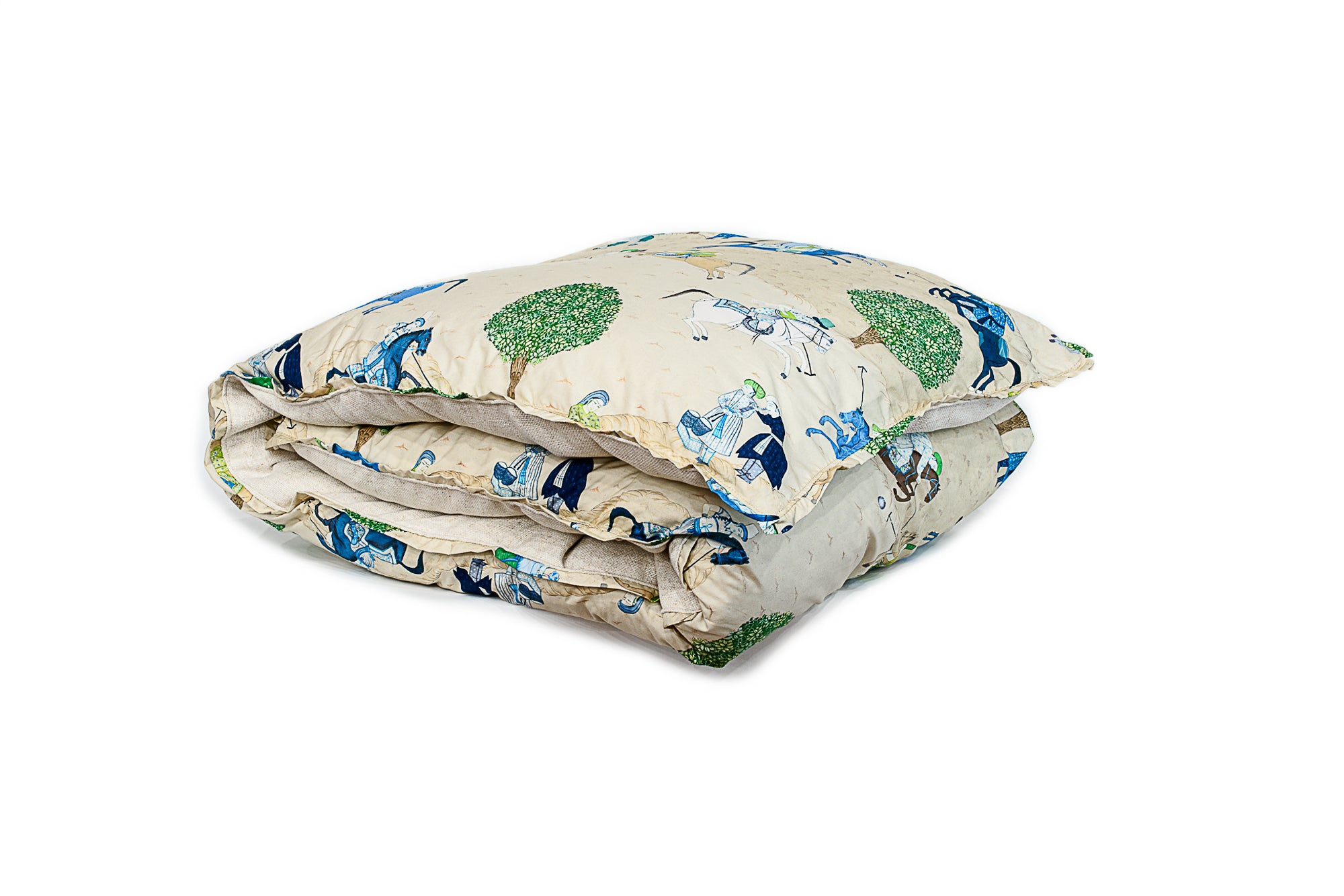 Polo Players Green and Blue Petite Duvet