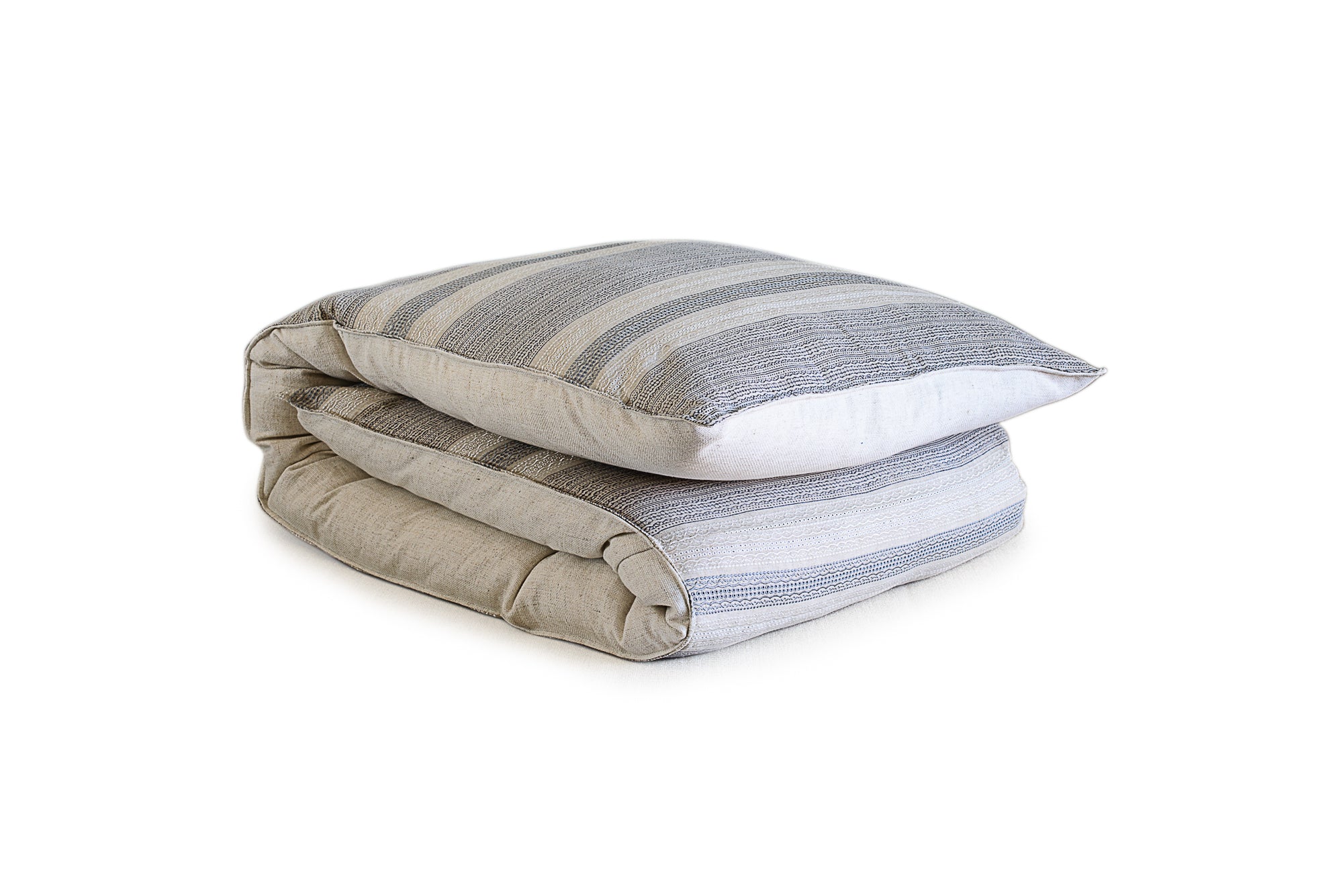 Light Gray and Cream Petite Duvet