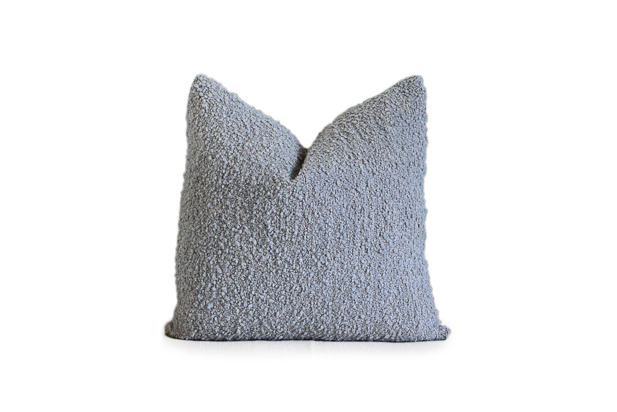 Light Gray Boucle Throw Pillow
