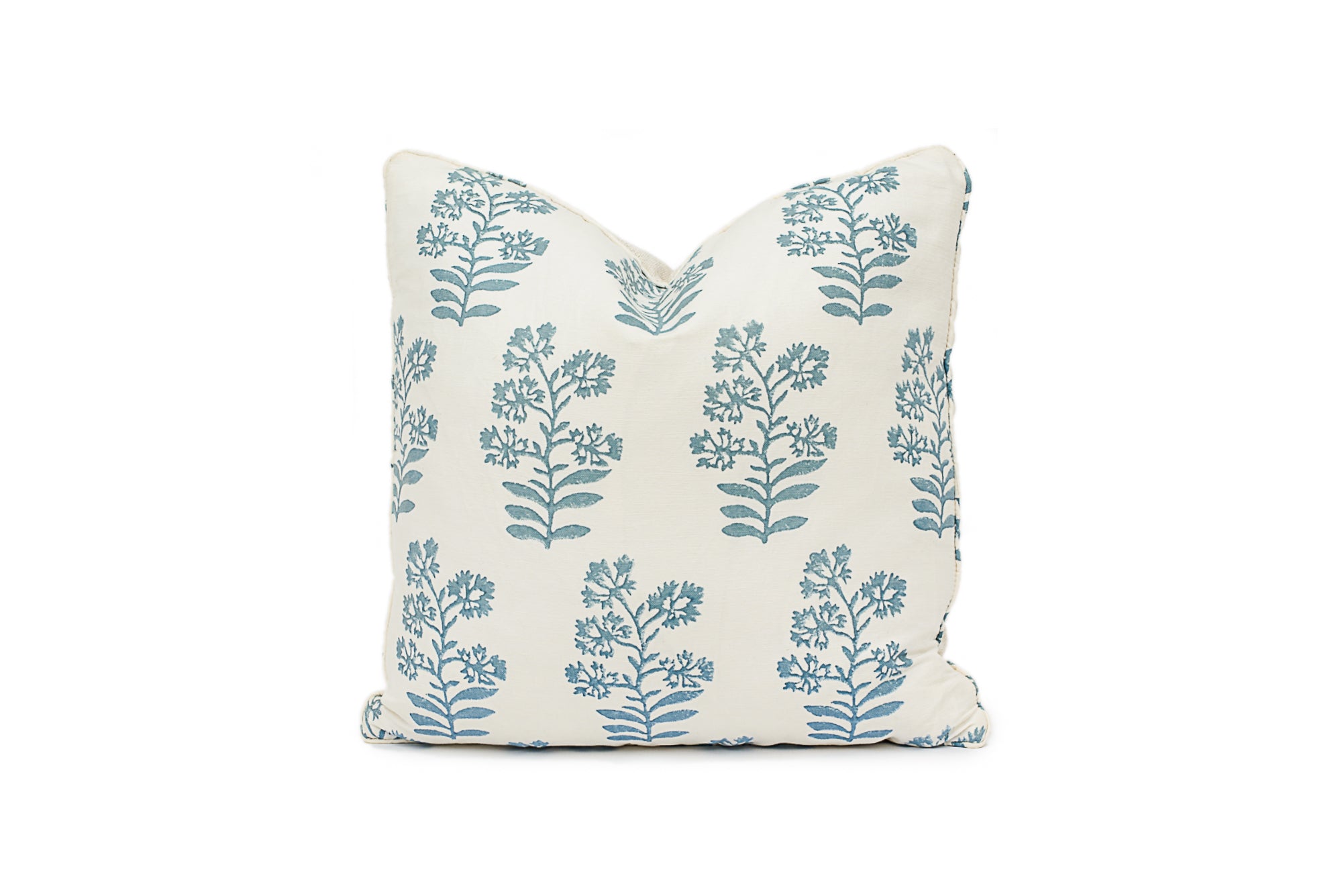 Light Blue Floral Throw Pillow