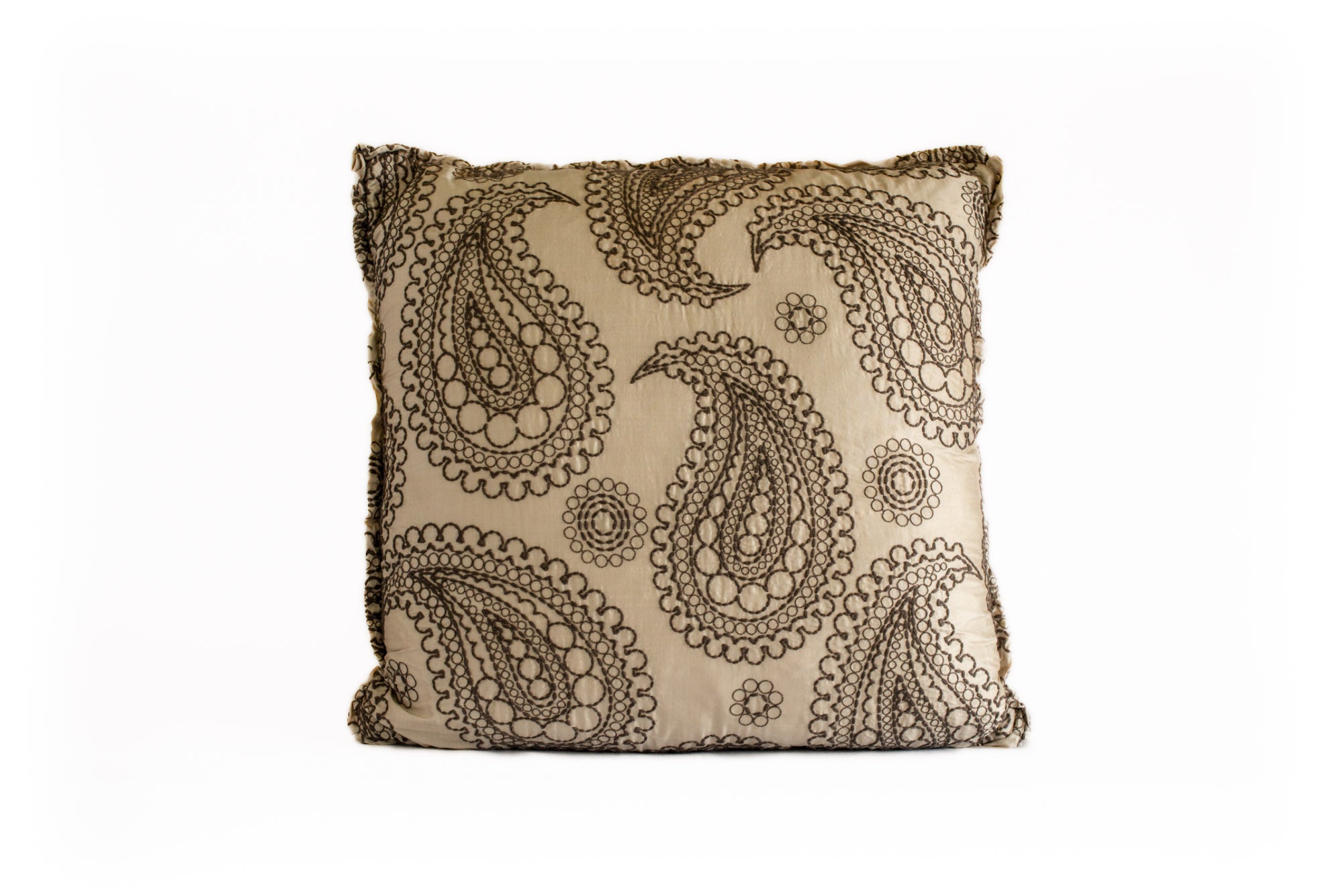 Embroidered Paisley Pillow