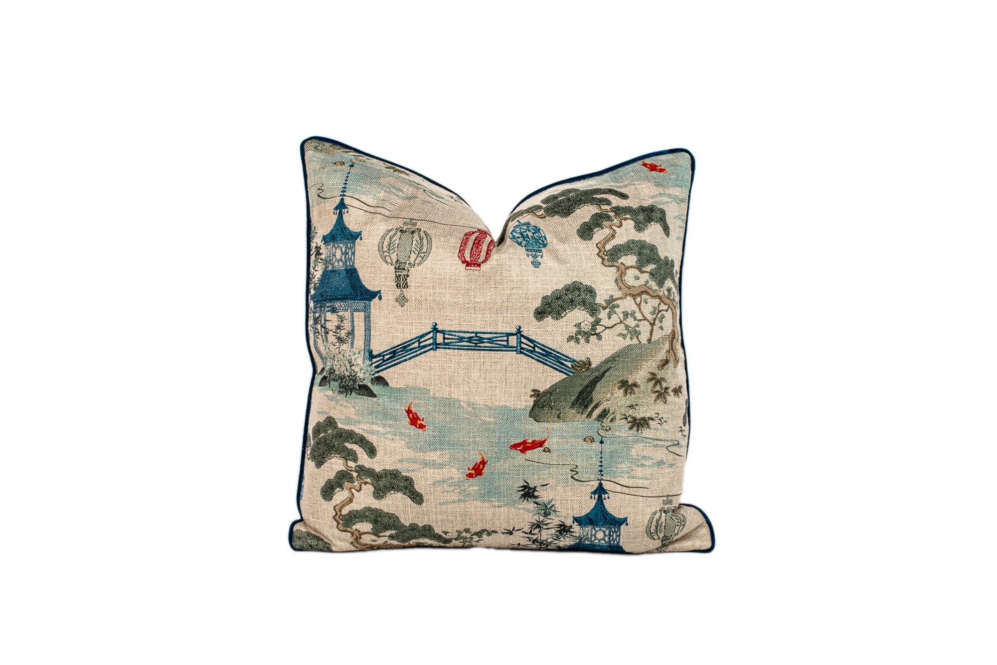 Blue Chinoiserie Pillow F34