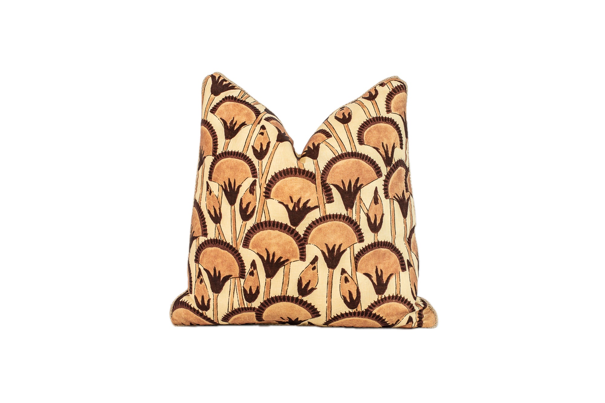 Pink and Brown Flower Pillow F263