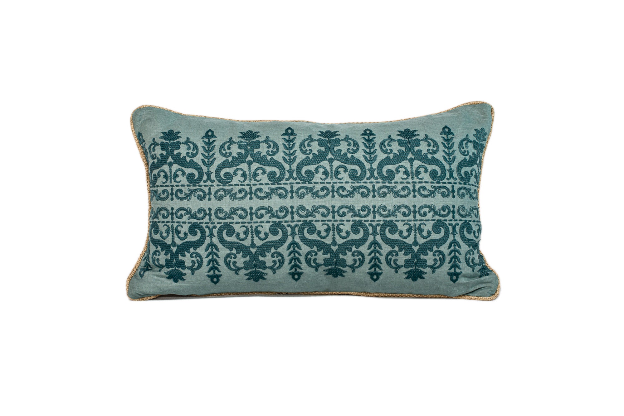 Blue Embroidered Bolster