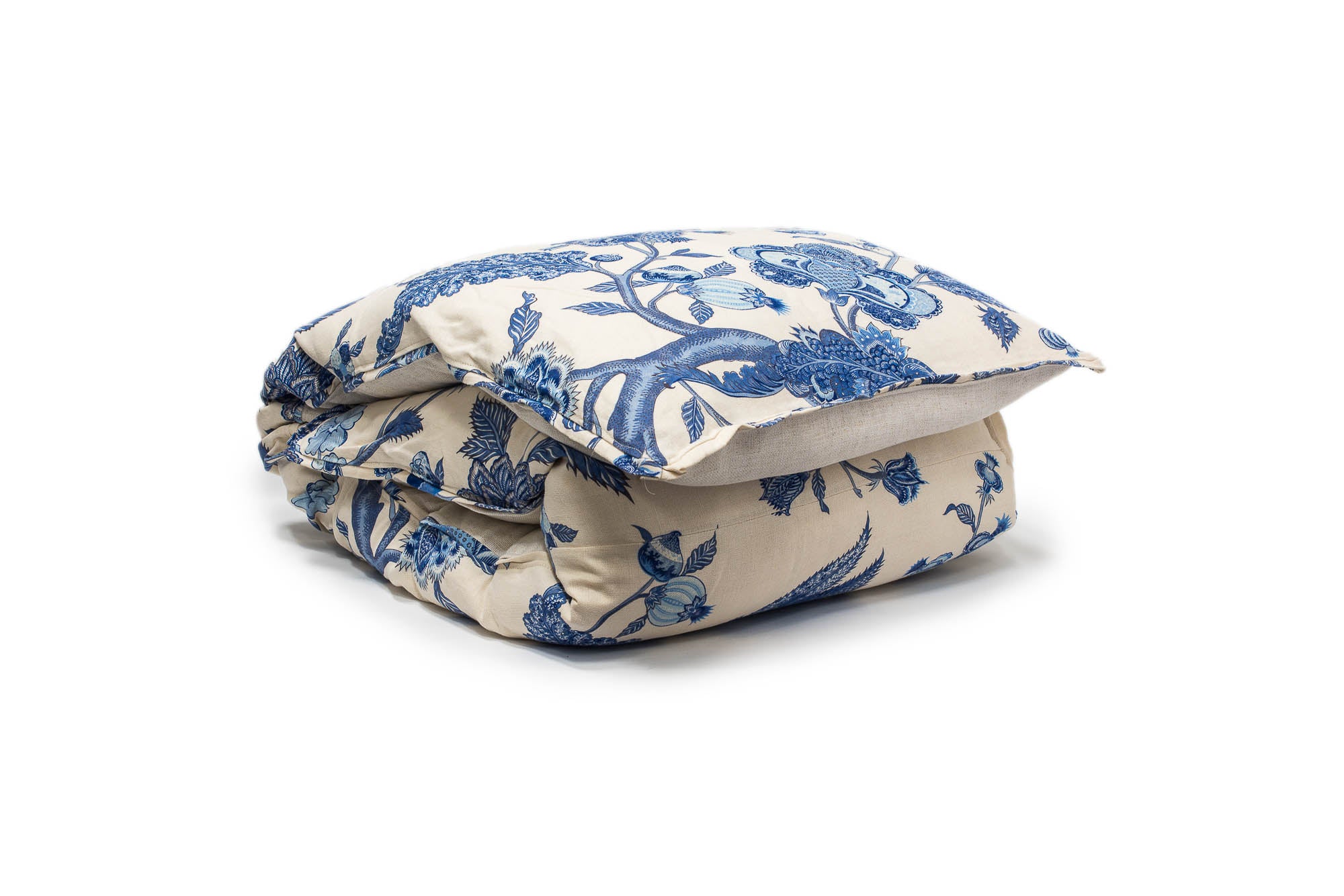 Navy & Cream Floral King Euro