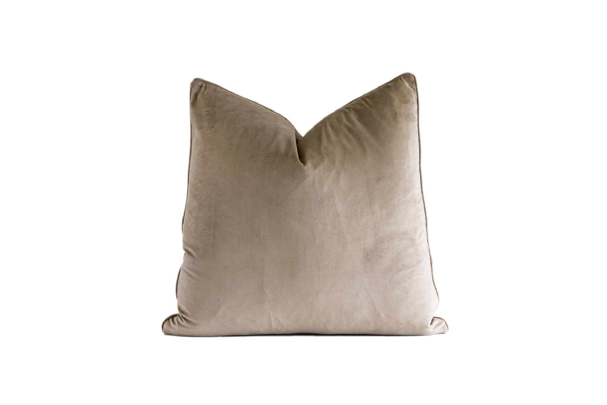 Taupe Velvet Animal Print and Embroidered Pillow