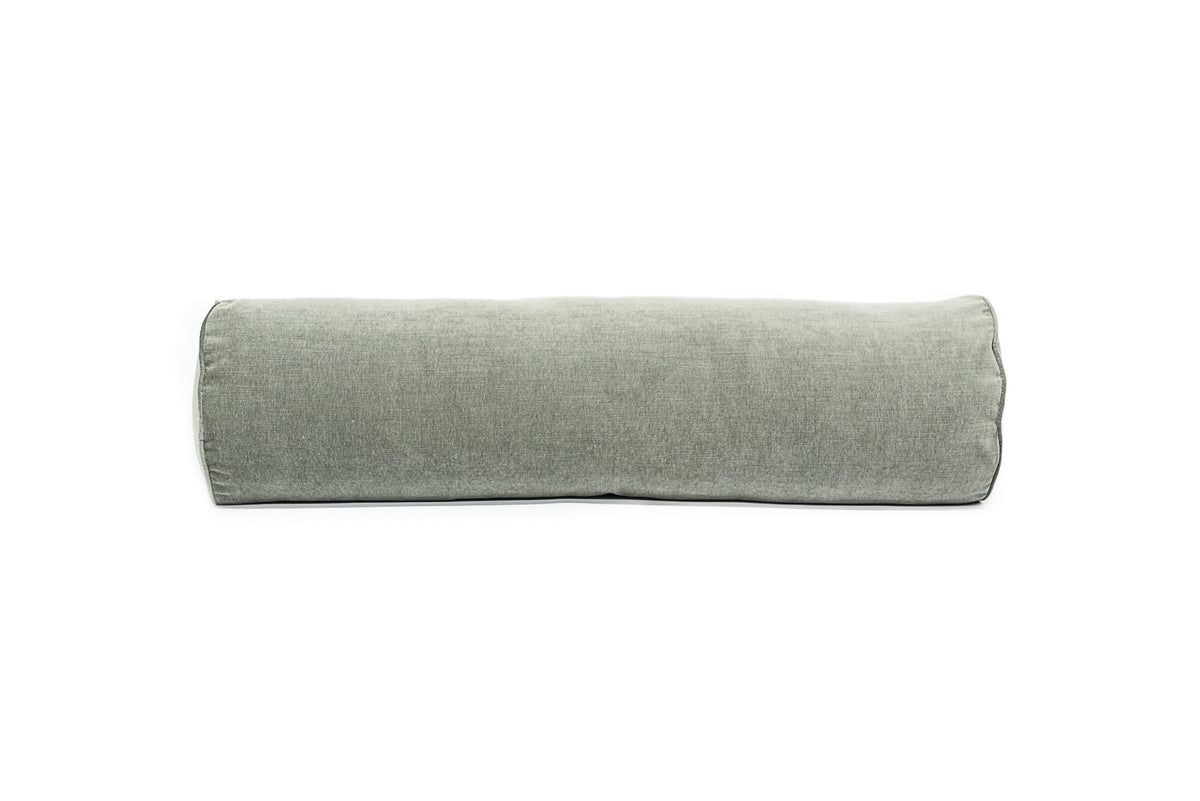 Green Washed Velvet Bolster with Piping F107 25 Mackenzie Lane
