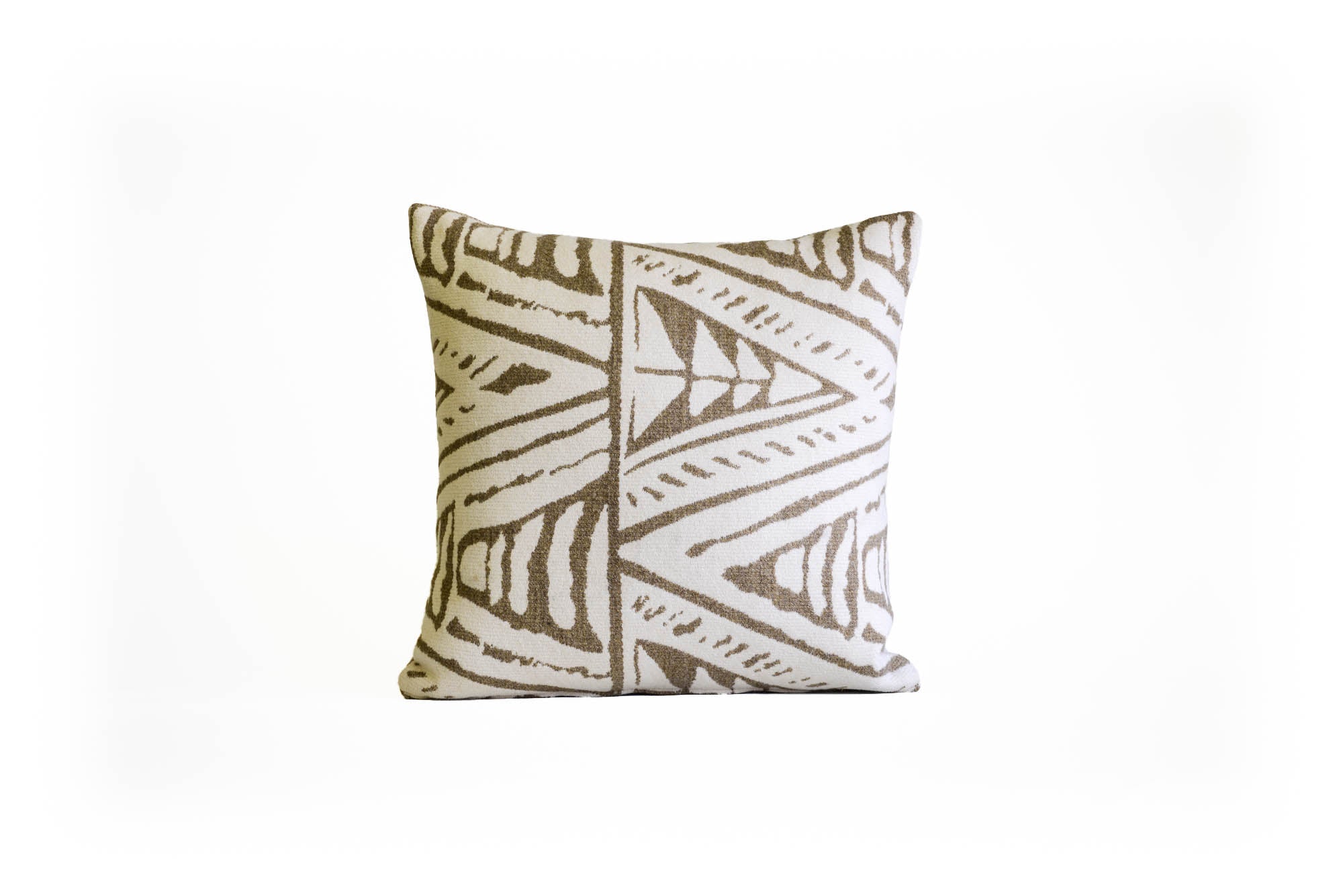 Wool Patterned Textural Pillow Camel and White