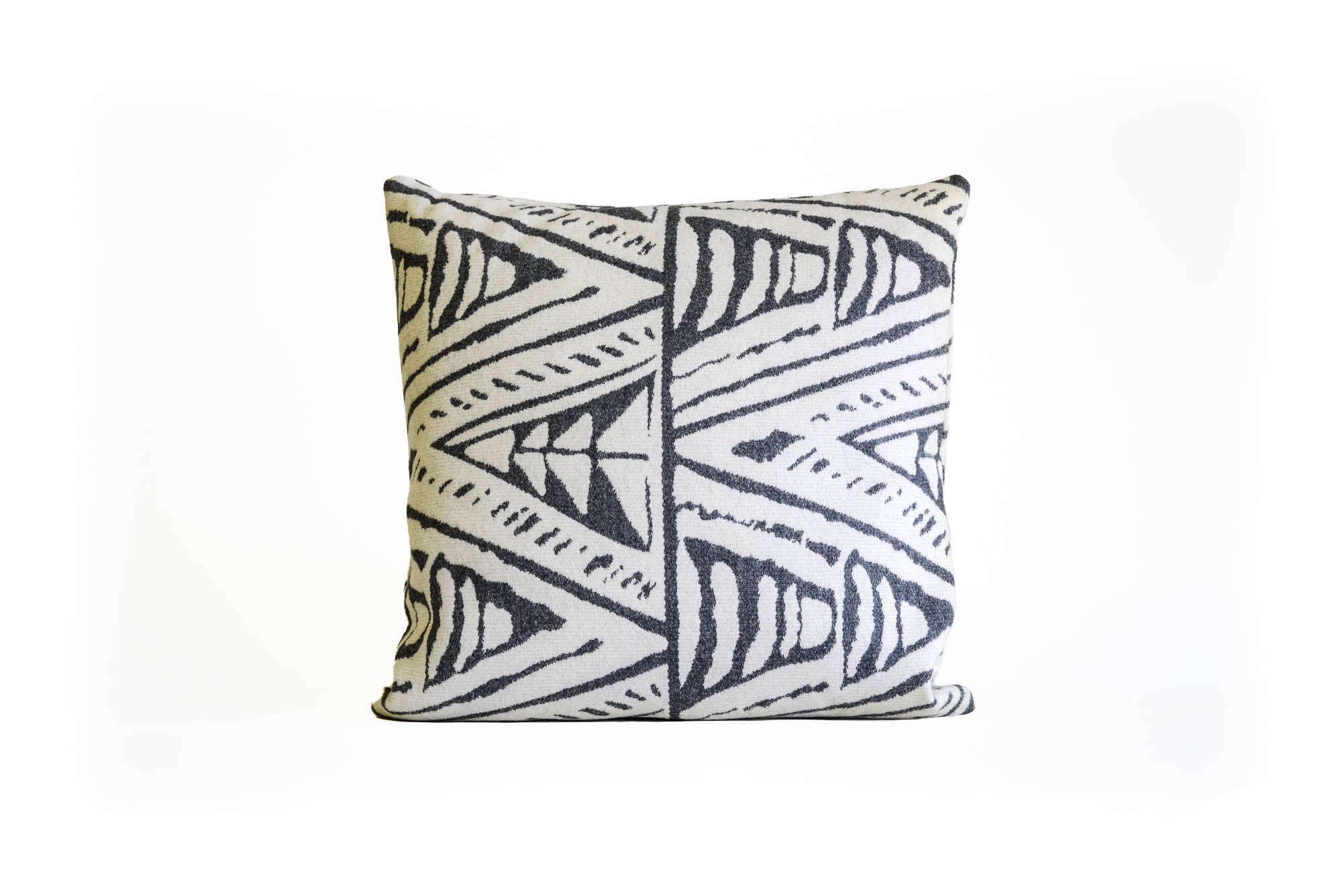 Wool Patterned Textural Pillow Gray and White