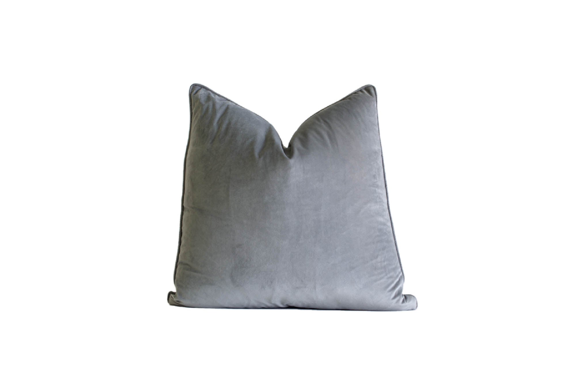 Velvet Pillow Square Gray