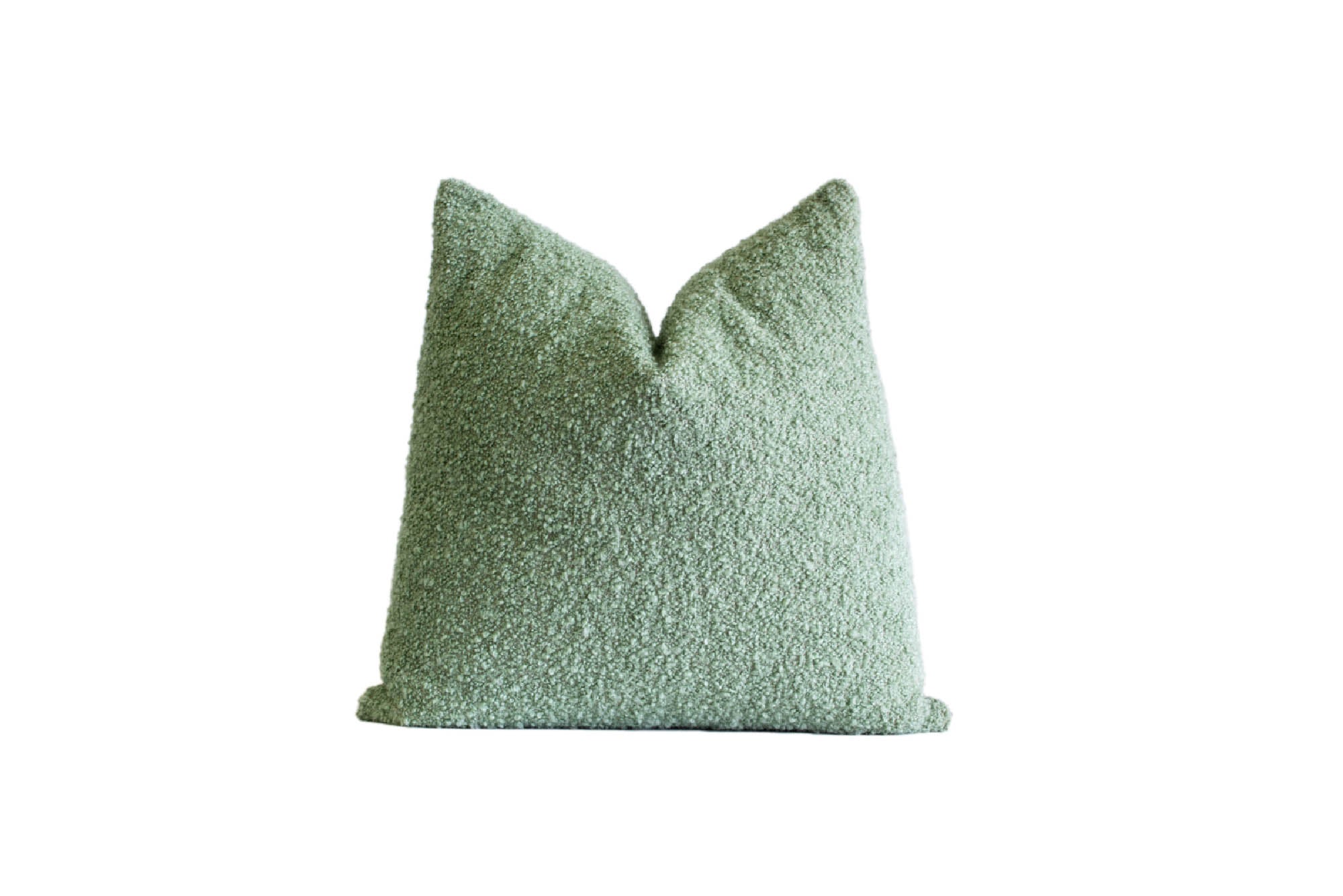 Wool Boucle Textural Pillow Mint